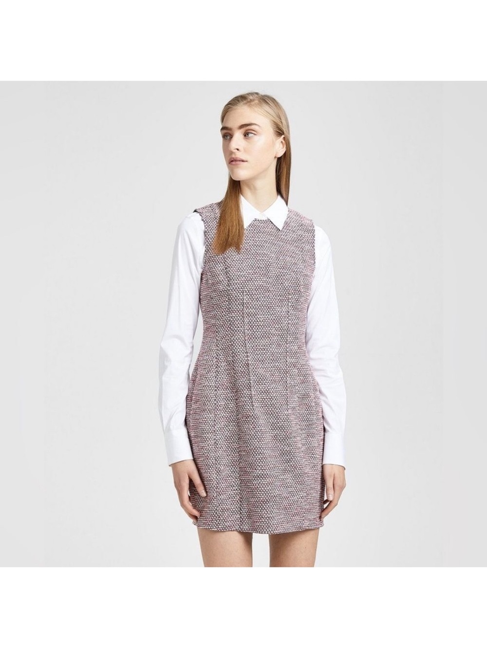 Theory Hourglass Beacon Tweed Dress Career Office Work Size 2